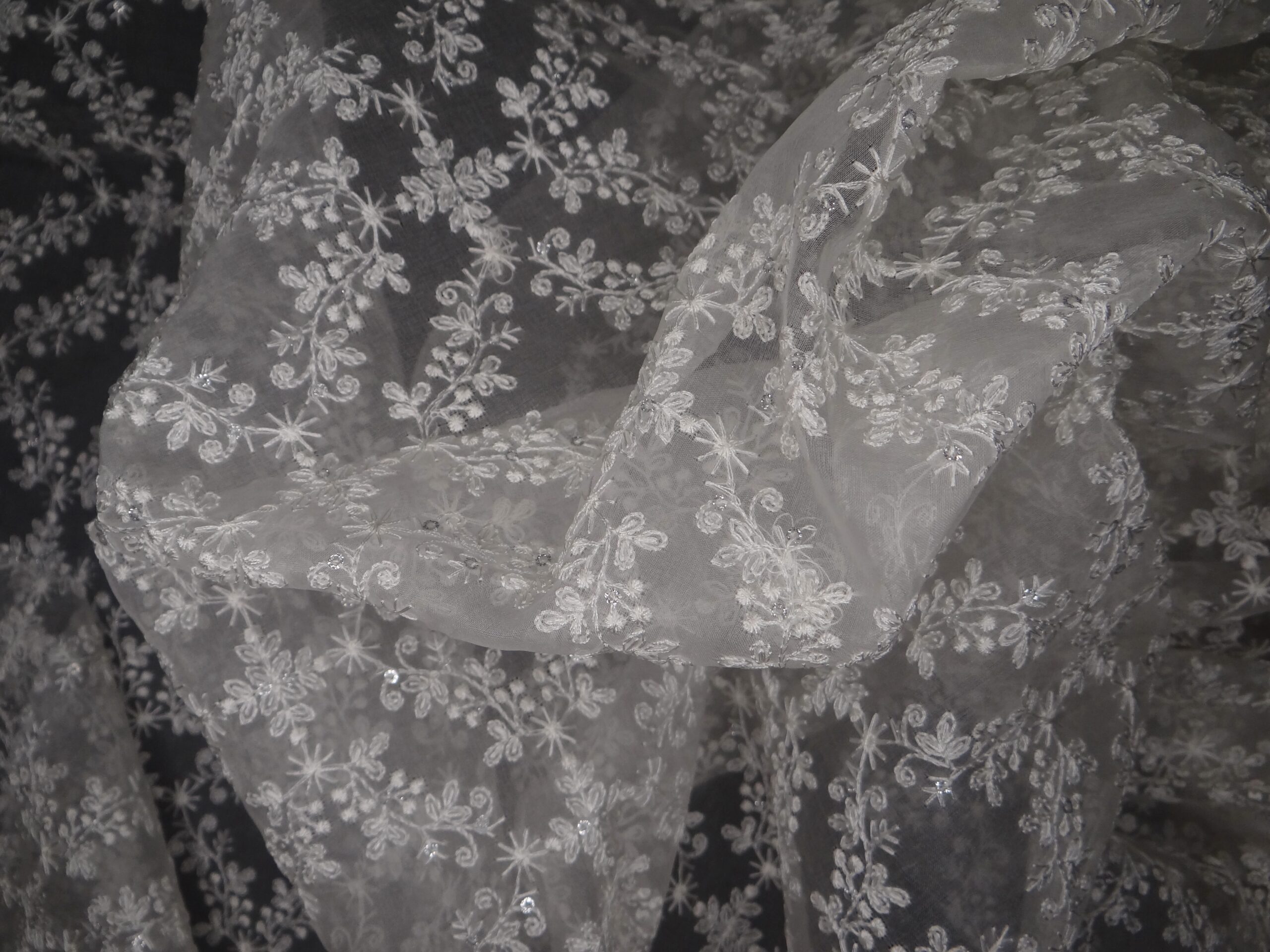 Floral Embroidered Organza