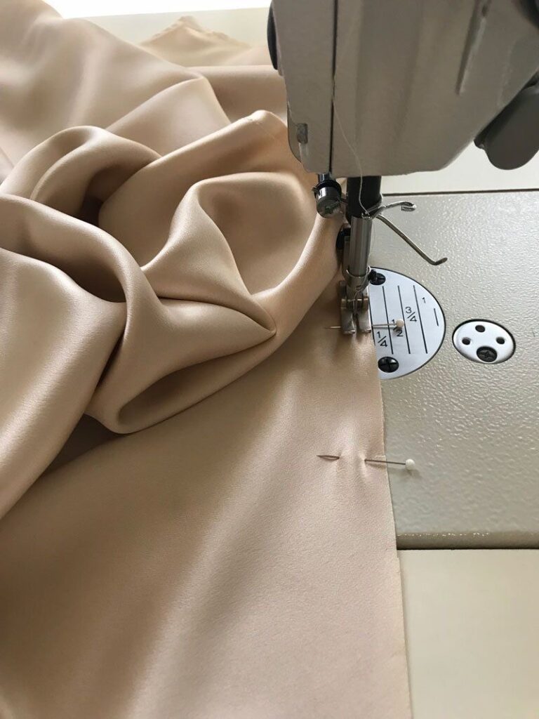 satin sewn fabric