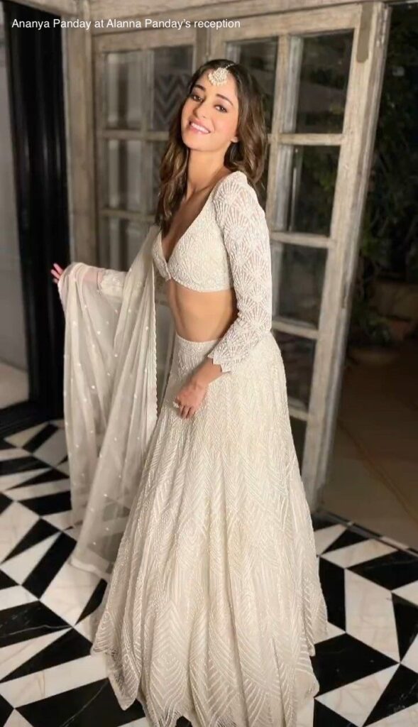 Ananya Panday in white Manish Malhotra 