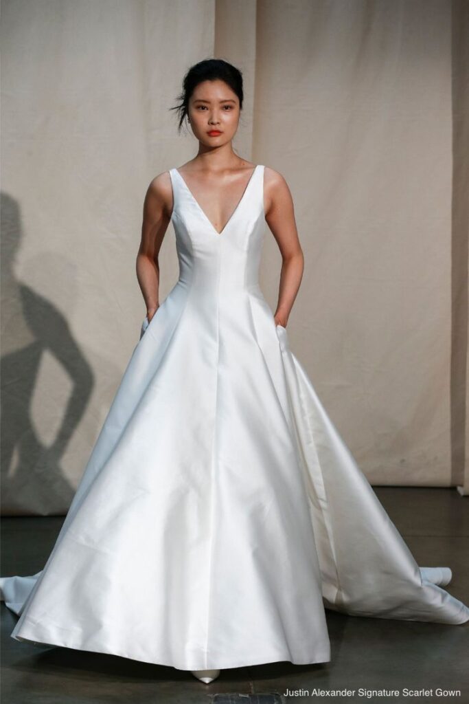 bridal duchess silk satin gown