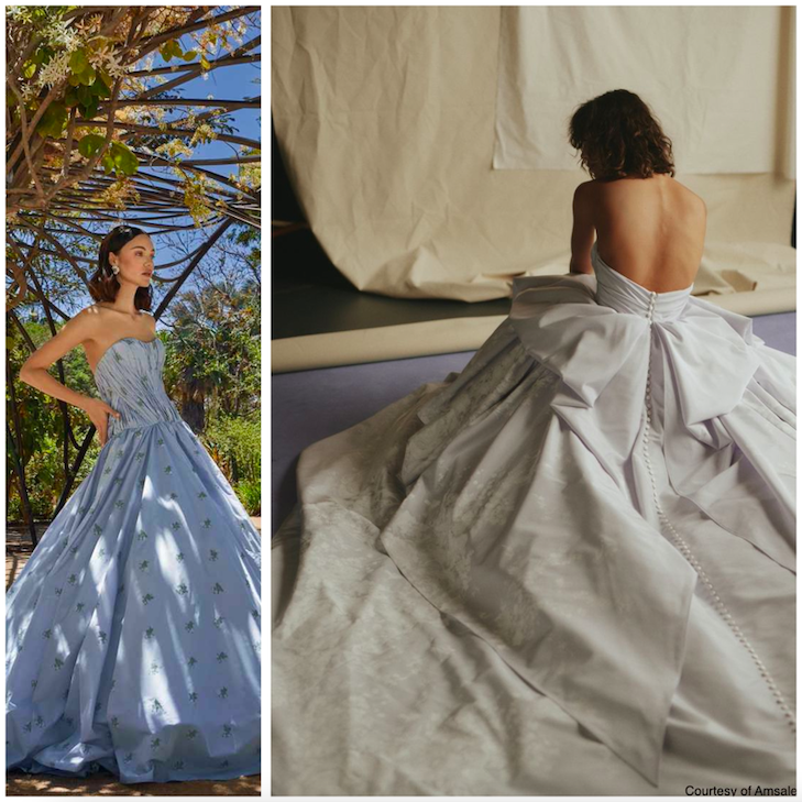 pastel blue bridal gown